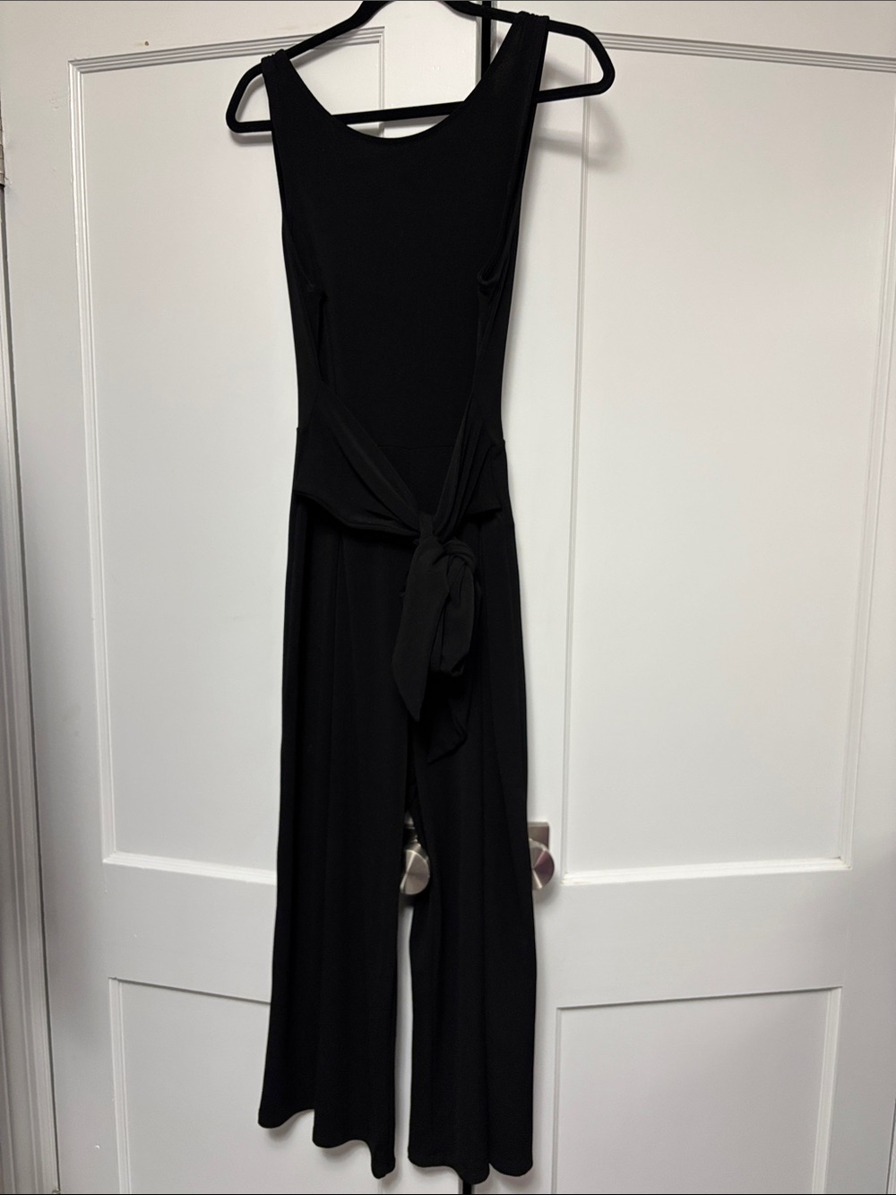 Urban Outfitters Black Sleeveless Jumpsuit with Tie Waist and Open Back